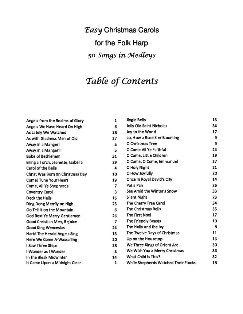 Easy Folk Table of Contents